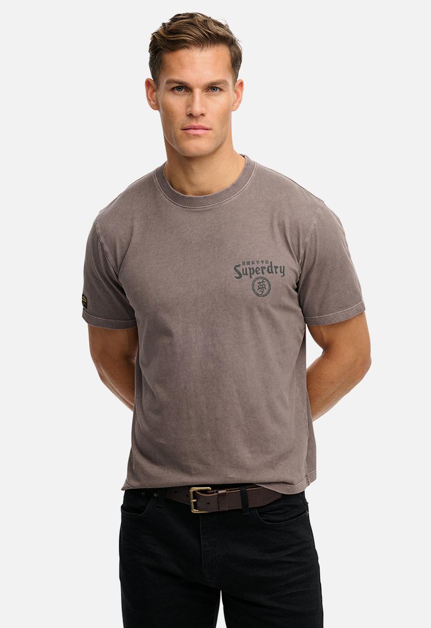 Superdry. - Tokyo Narrative Loose Tee - Dark Pebble Grey