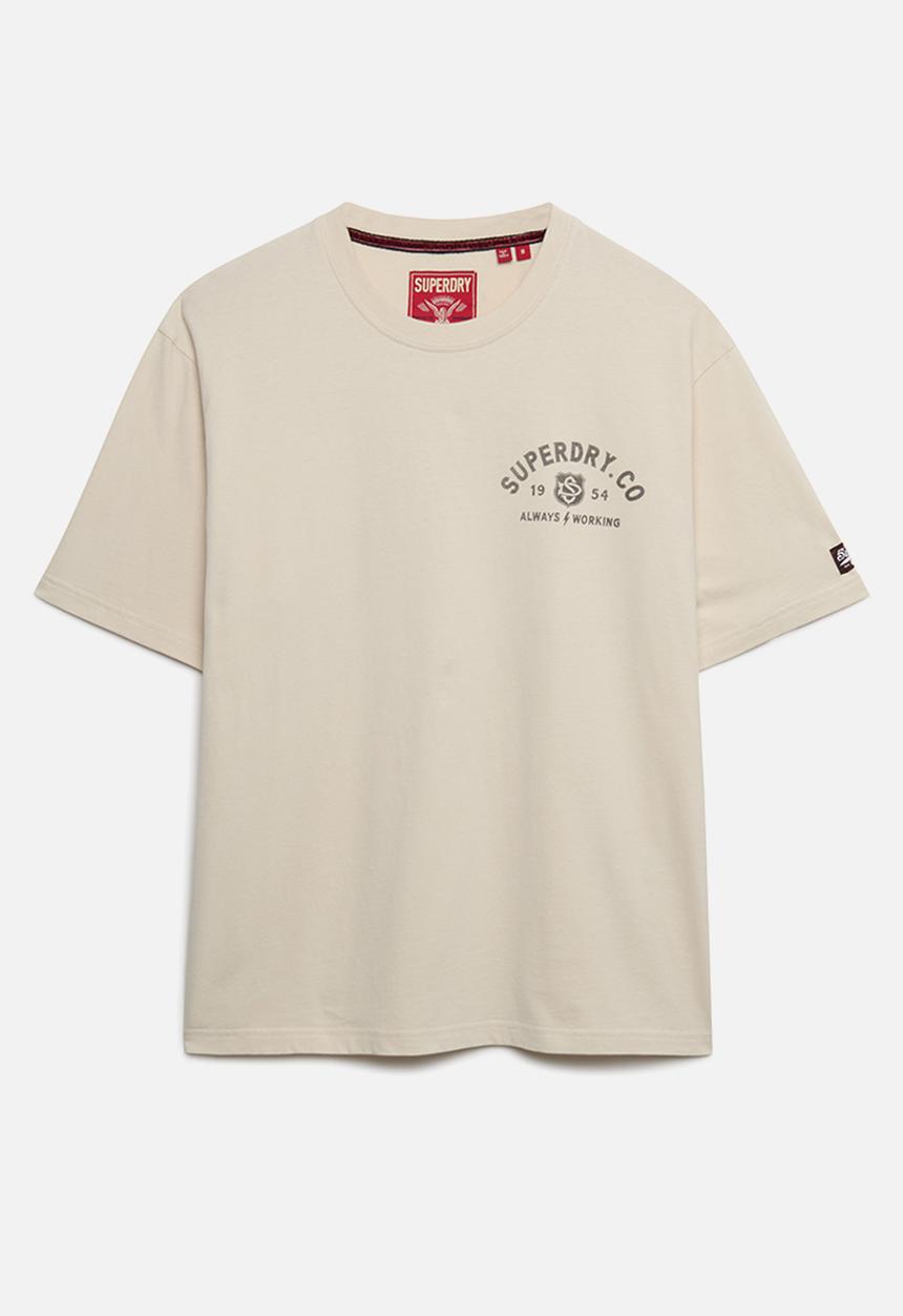 Superdry. - Heritage Biker Loose Tee - Rainy Day Grey
