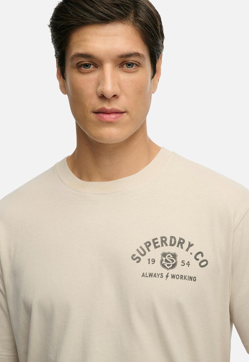 Superdry. - Heritage Biker Loose Tee - Rainy Day Grey