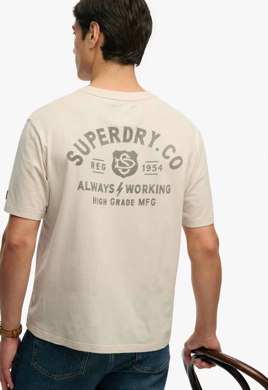 Superdry. - Heritage Biker Loose Tee - Rainy Day Grey
