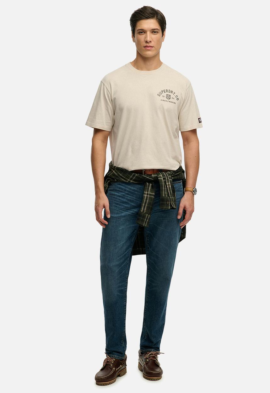 Superdry. - Heritage Biker Loose Tee - Rainy Day Grey
