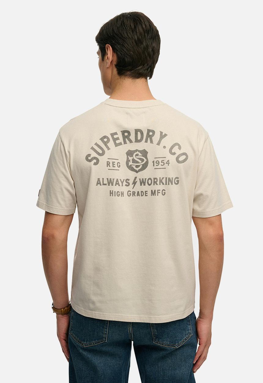 Superdry. - Heritage Biker Loose Tee - Rainy Day Grey