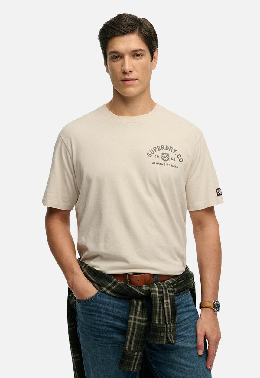 Superdry. - Heritage Biker Loose Tee - Rainy Day Grey