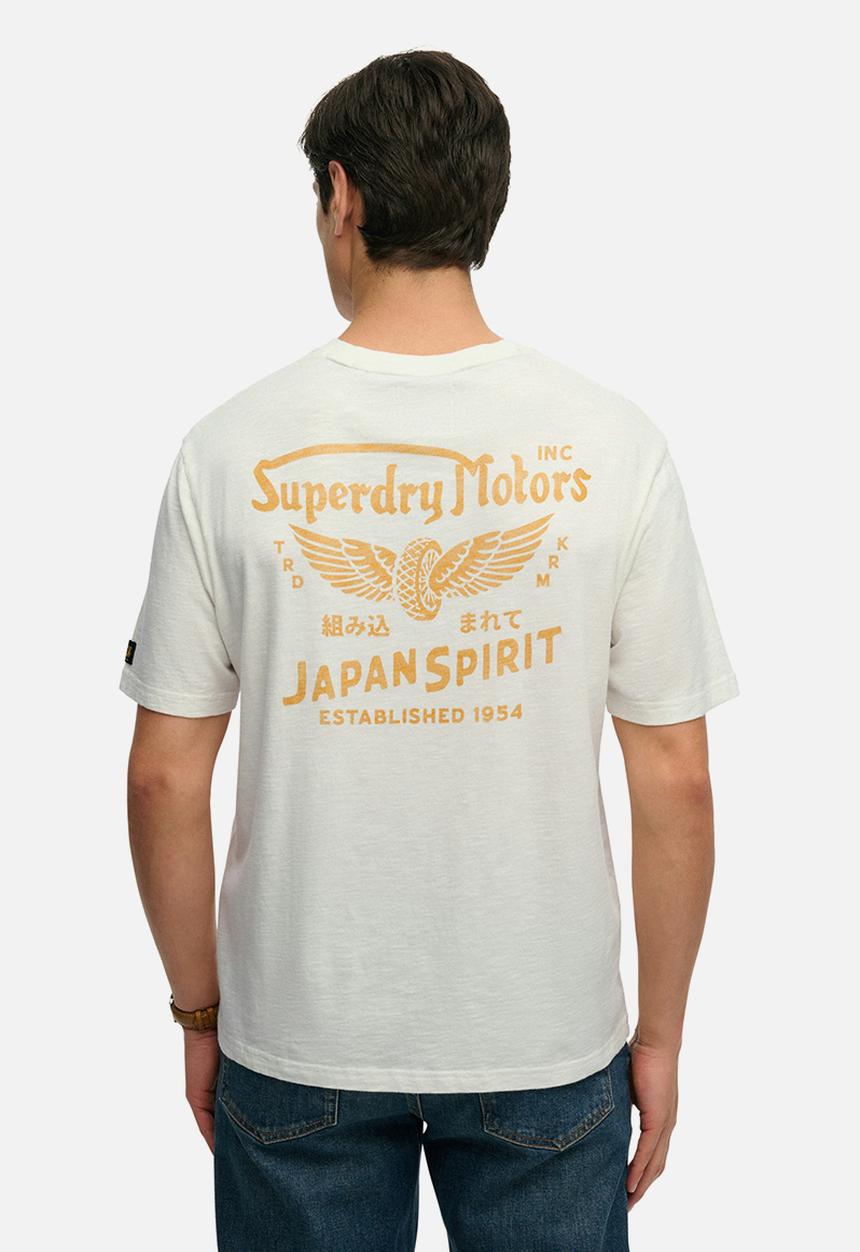 Superdry. - Heritage Biker Loose Tee - Winter White