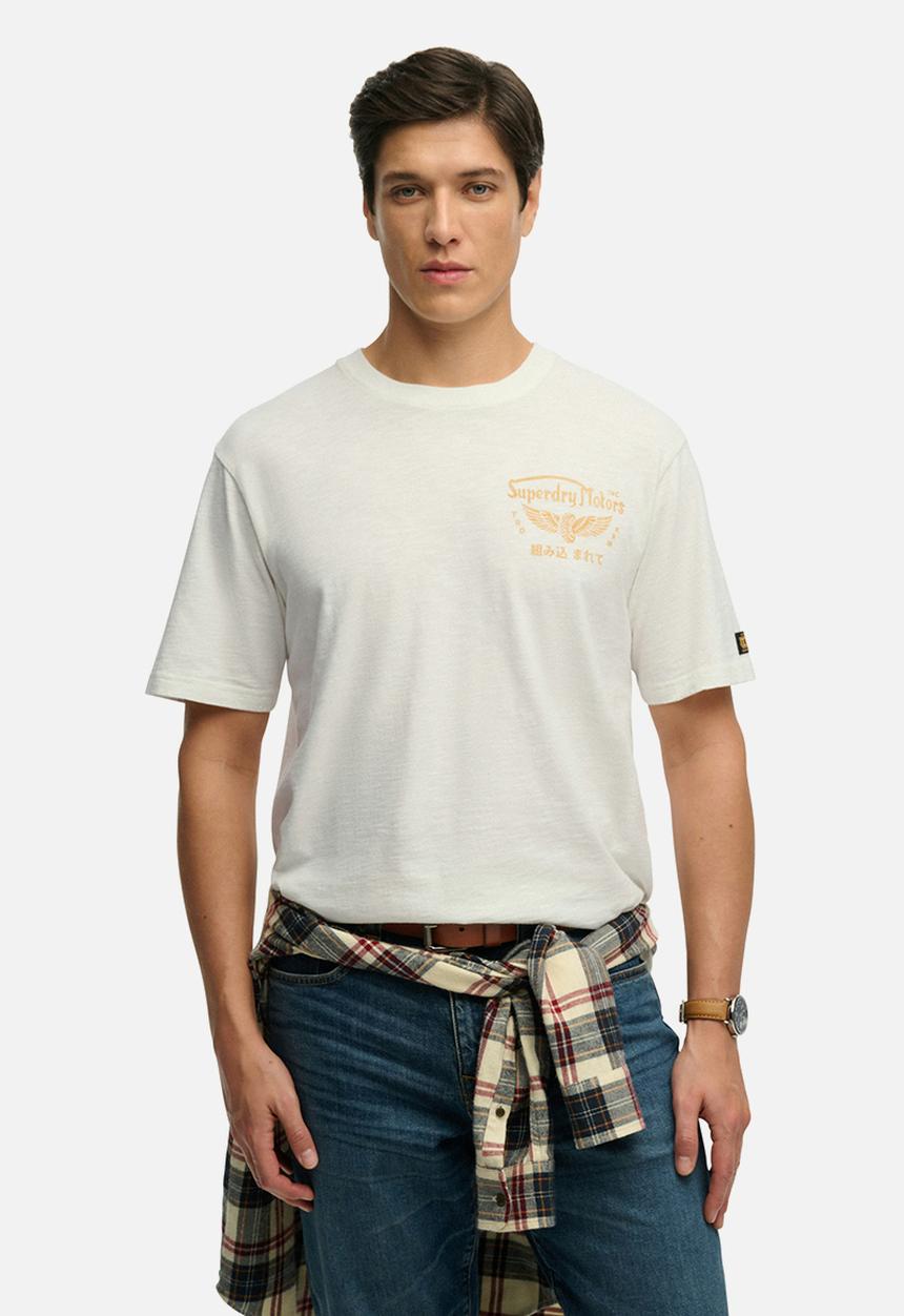 Superdry. - Heritage Biker Loose Tee - Winter White