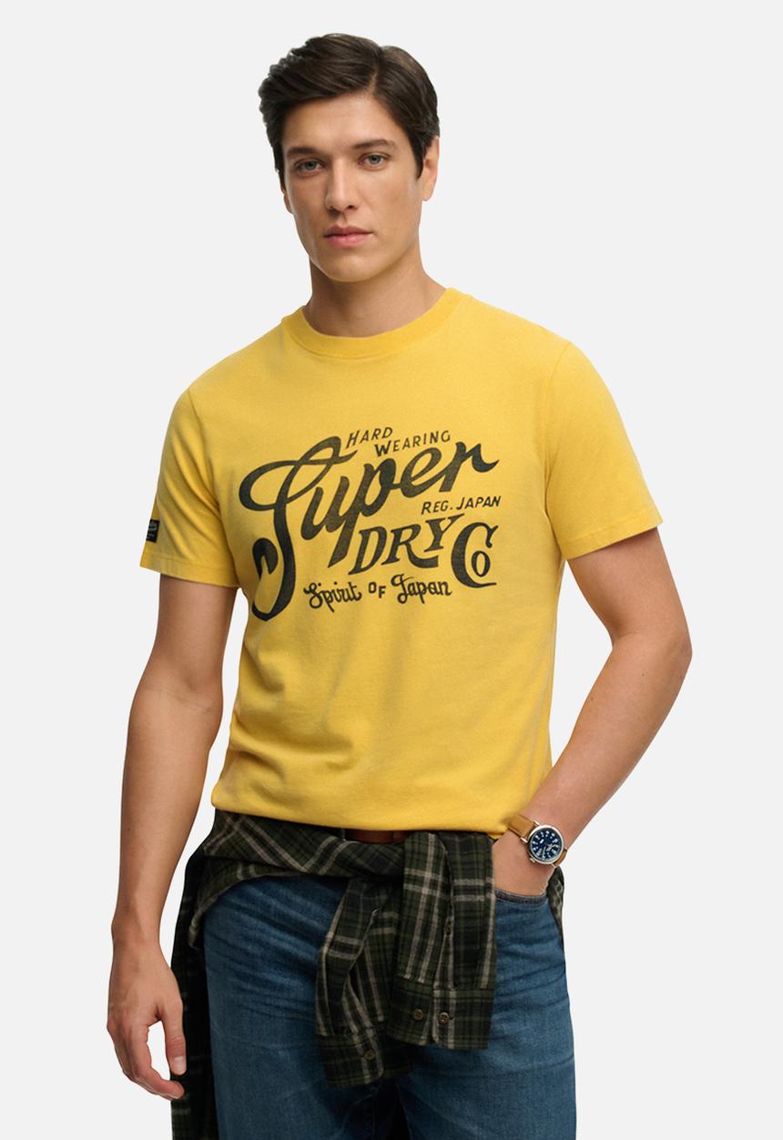 Superdry. - Industry Worker Relaxed Tee - Daffodil Yellow