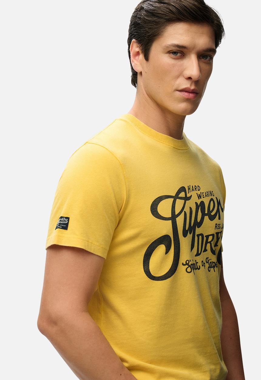 Superdry. - Industry Worker Relaxed Tee - Daffodil Yellow
