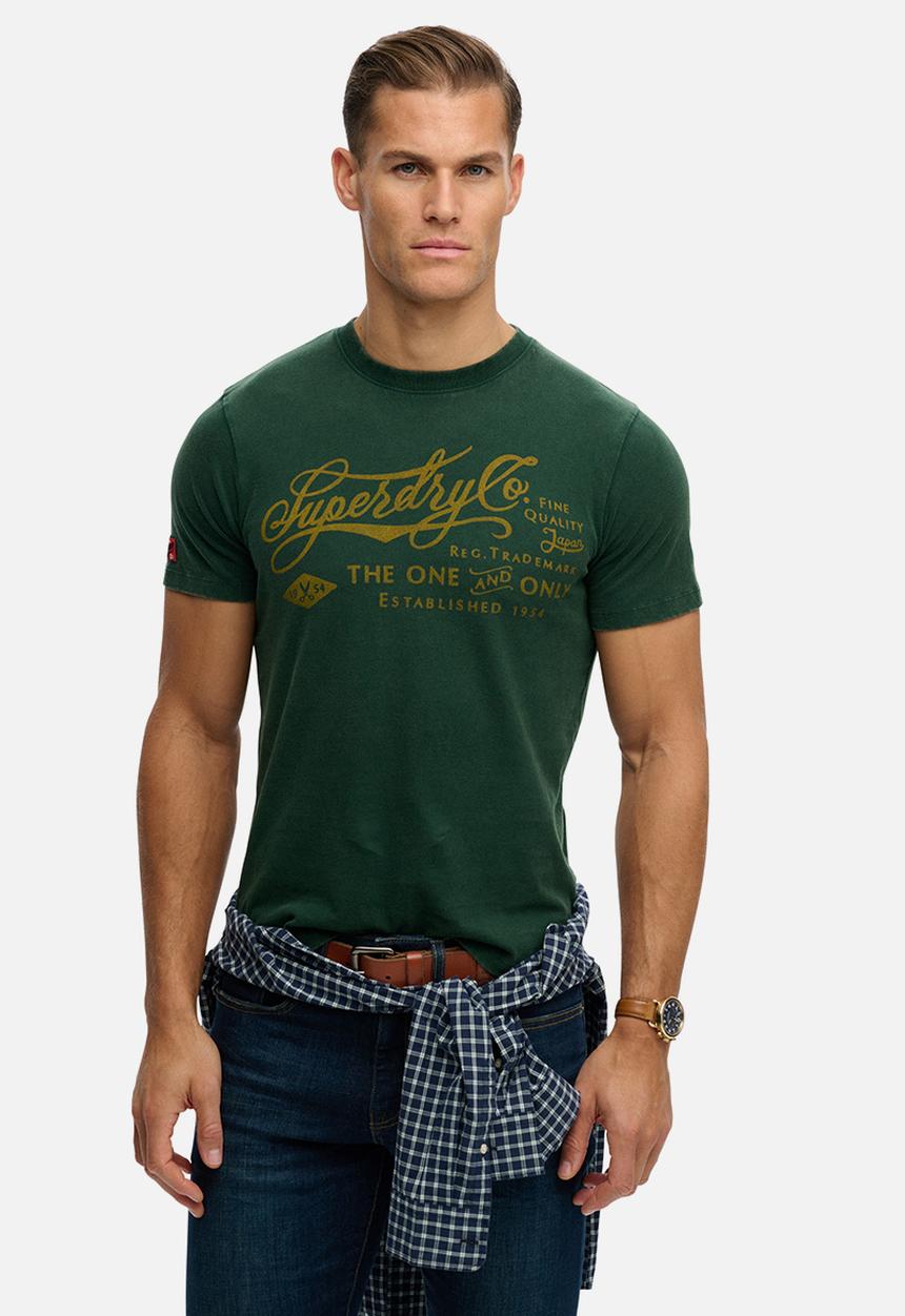 Superdry. - Industry Worker Relaxed Tee - Enamel Green