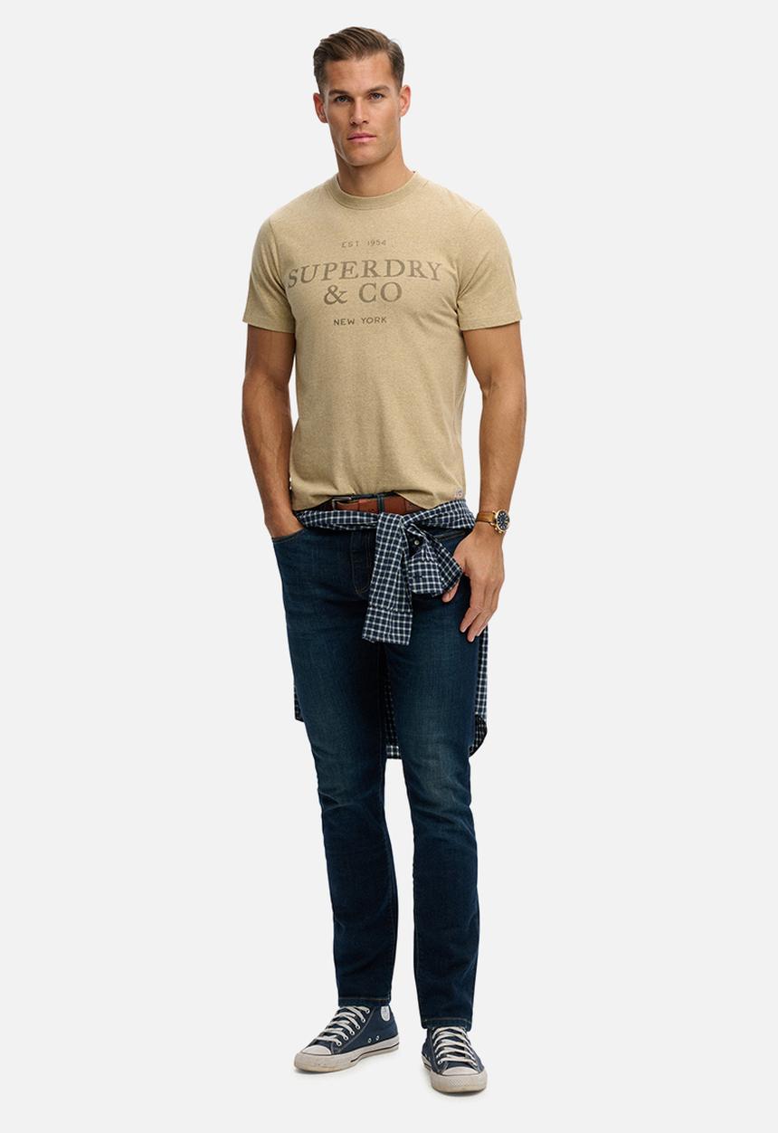 Superdry. - 1954 Company Relaxed Tee - Pumice Stone Beige Marl