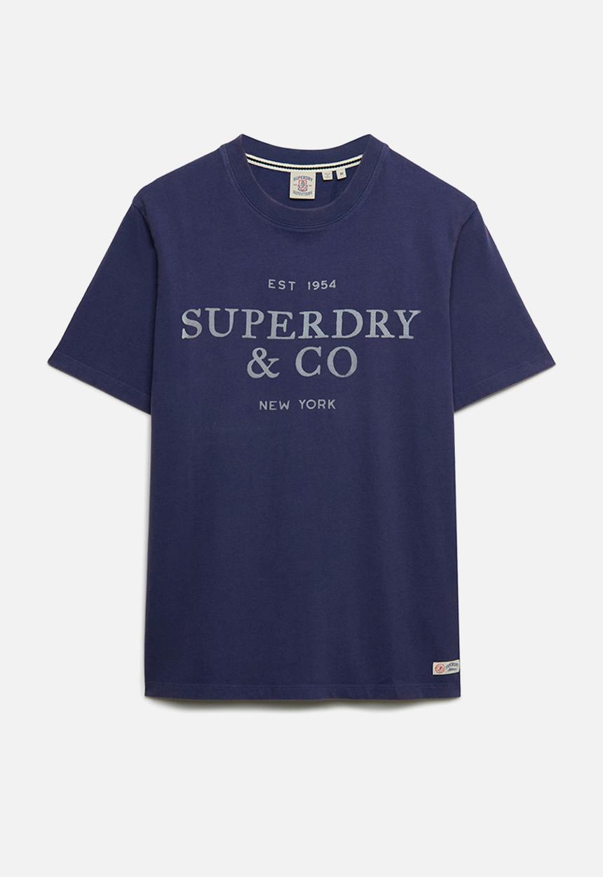 Superdry. - 1954 Company Relaxed Tee - Patriot Blue