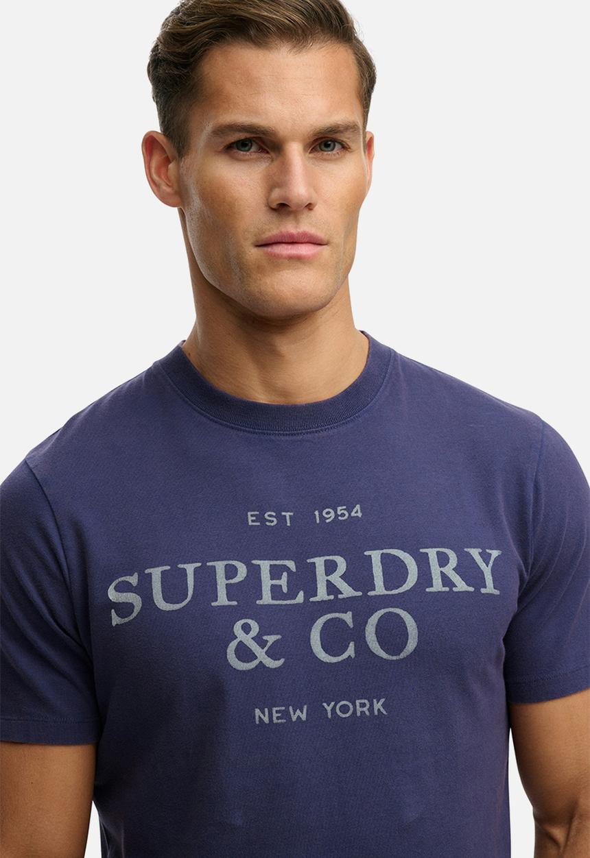 Superdry. - 1954 Company Relaxed Tee - Patriot Blue
