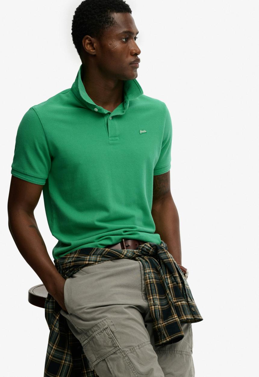 Superdry. - Classic Pique Polo - Island Green