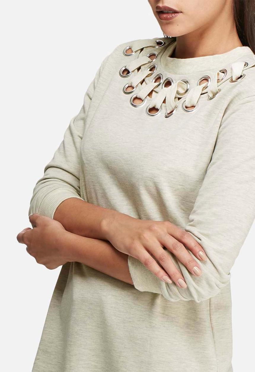 Glamorous - Eyelet detail longline top 