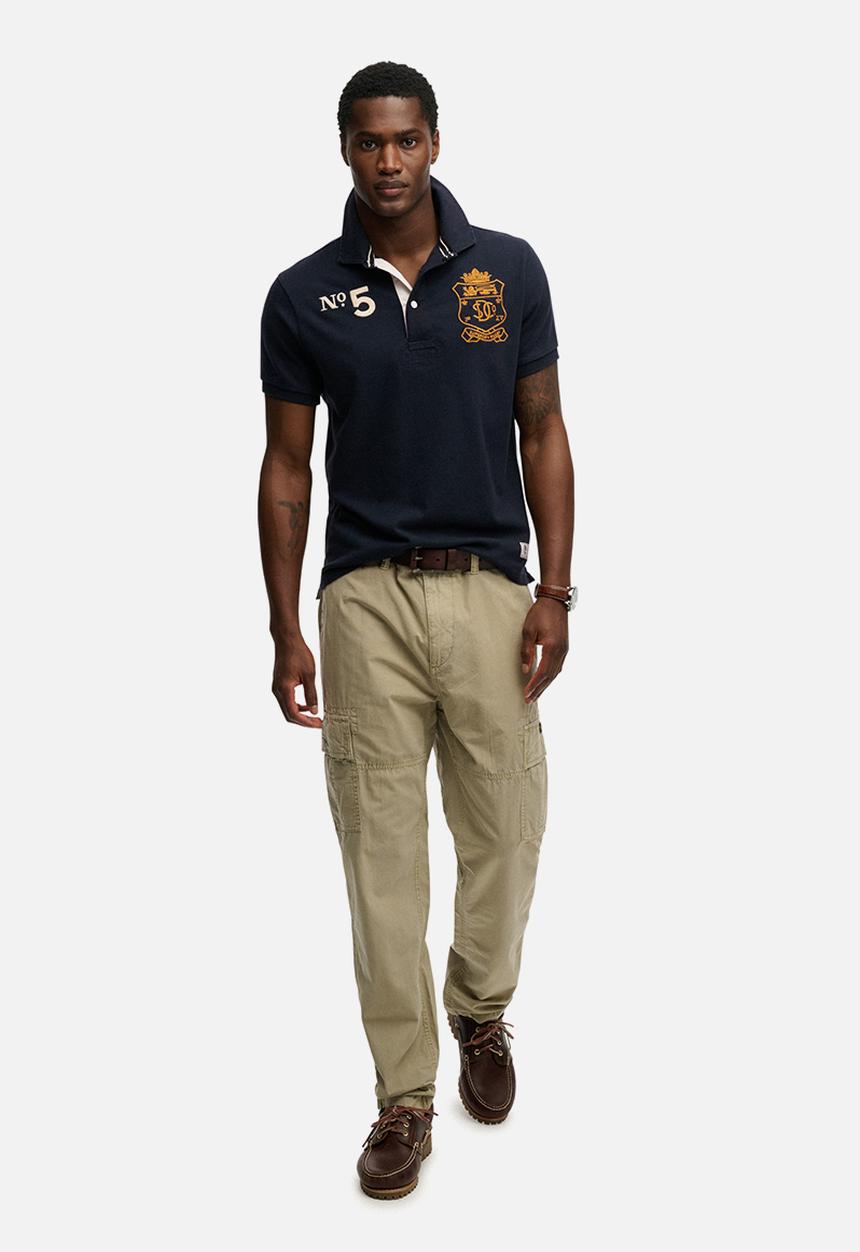 Superdry. - Double Emblem Jersey Short Sleeve Rugby - Eclipse Navy