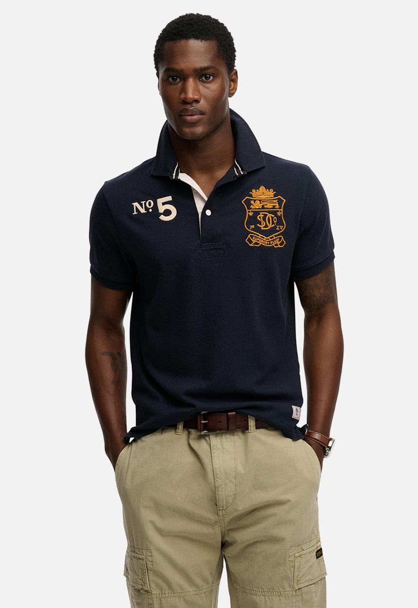 Superdry. - Double Emblem Jersey Short Sleeve Rugby - Eclipse Navy