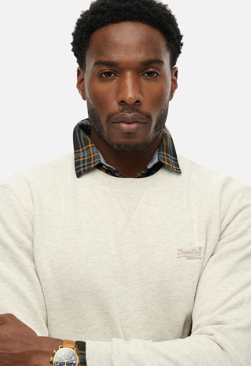 Superdry. - Essential Logo Crew Sweatshirt - Straw Grey Marl