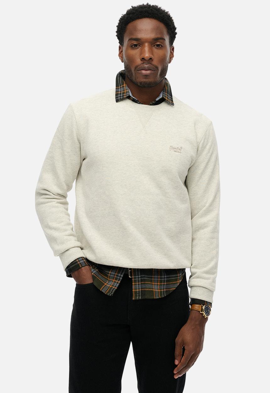 Superdry. - Essential Logo Crew Sweatshirt - Straw Grey Marl