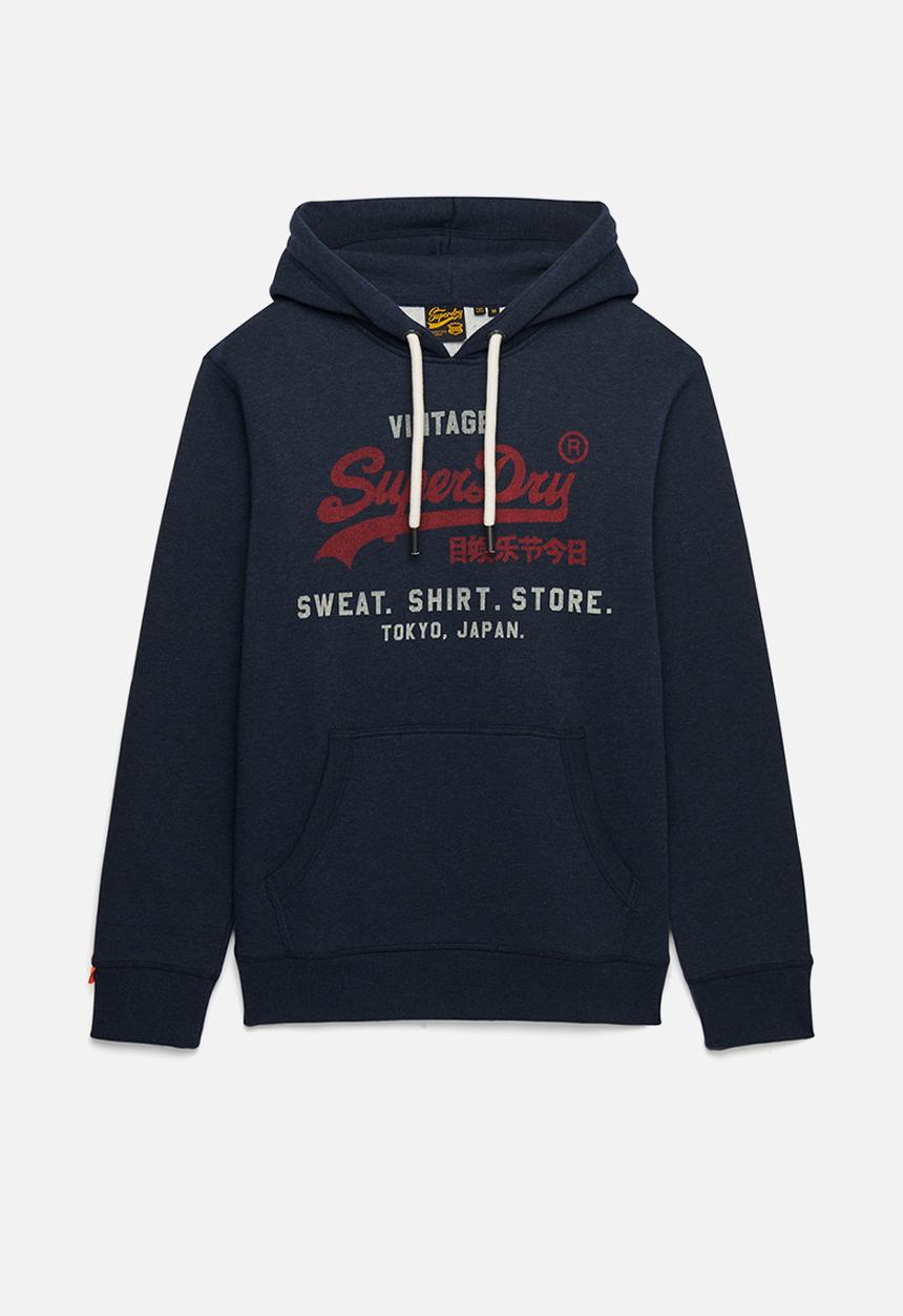 Superdry. - Vl Heritage Relaxed Hoodie - Trench Navy Marl