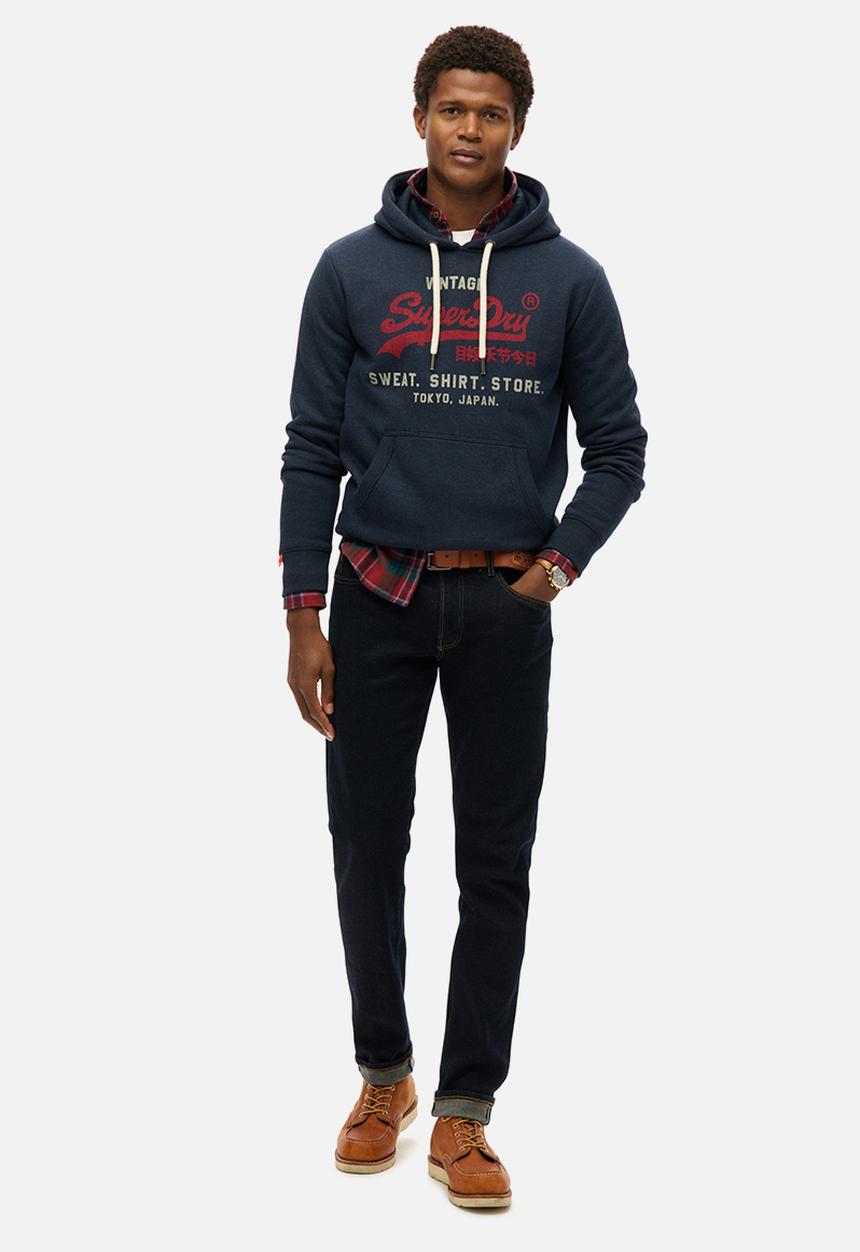 Superdry. - Vl Heritage Relaxed Hoodie - Trench Navy Marl