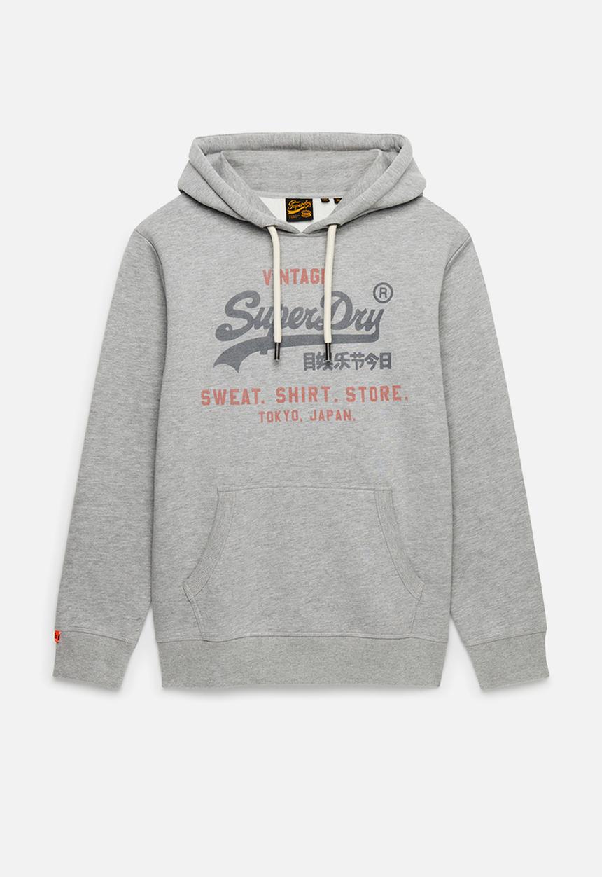Superdry. - Vl Heritage Relaxed Hoodie - College Grey Marl