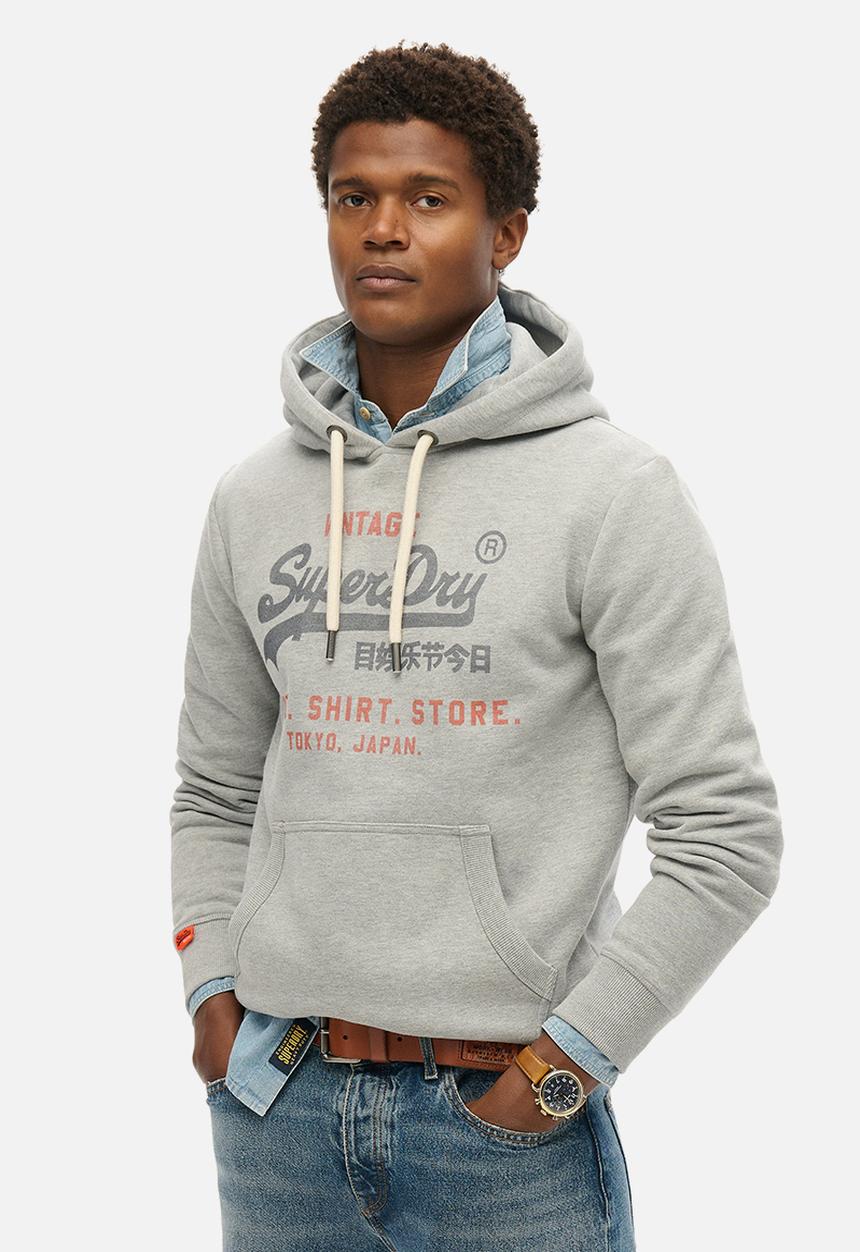 Superdry. - Vl Heritage Relaxed Hoodie - College Grey Marl