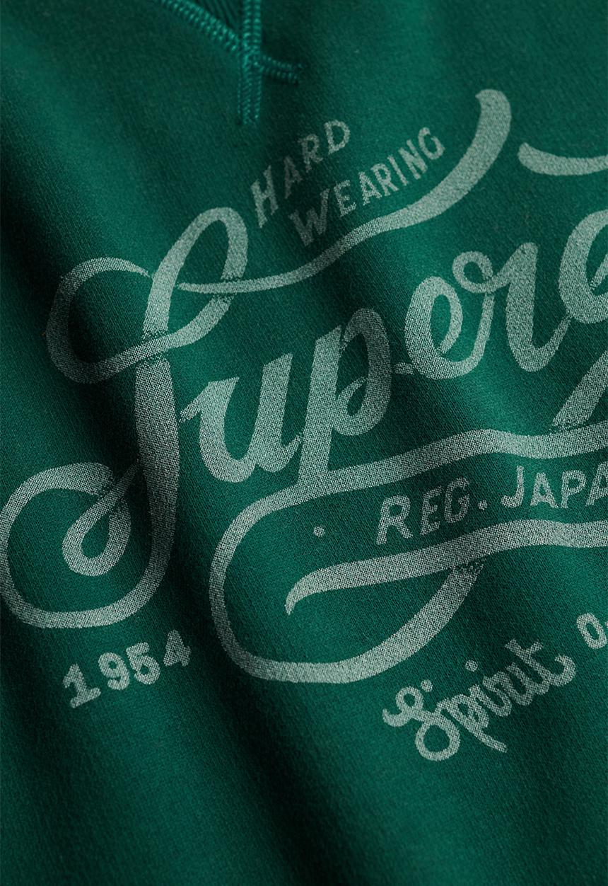 Superdry. - Merchant Vintage Print Sweat - Varsity Green