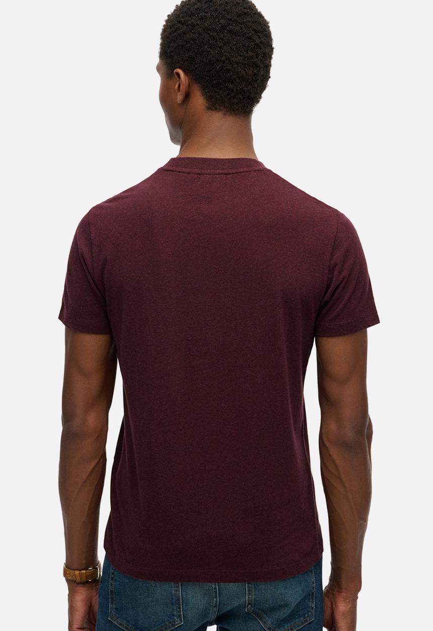 Superdry. - Essential Logo Emb Tee - Tawnty Port Marl/Fluro Yellow