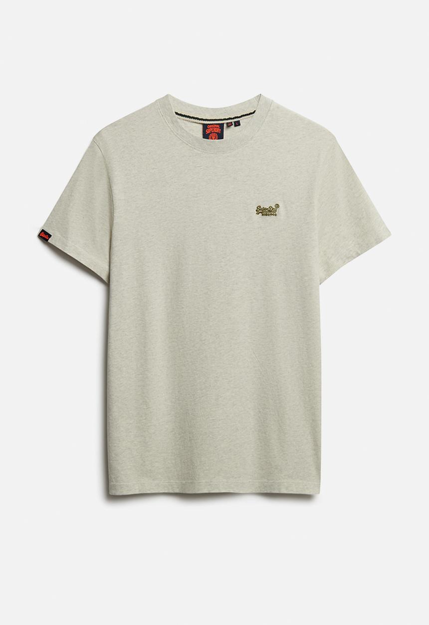 Superdry. - Essential Logo Emb Tee - Straw Grey Marl