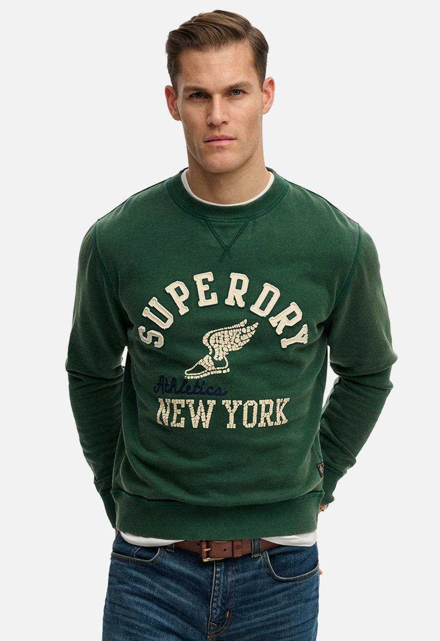 Superdry. - Vintage Athletic Crew - Dark Green