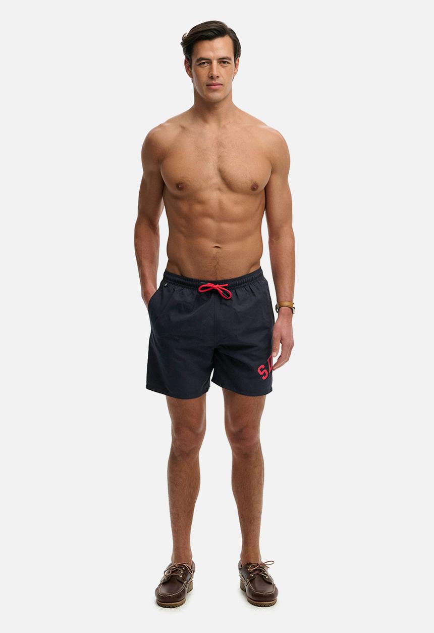 Superdry. - Printed Logo 16 Swim Short - Eclipse Navy