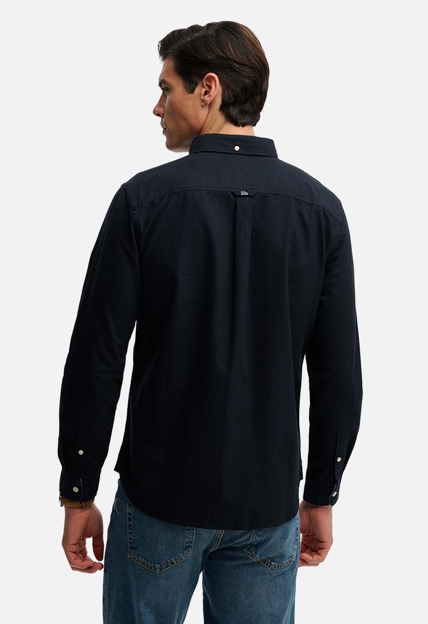 Superdry. - Preppy Oxford Long Sleeve Shirt - Eclipse Navy
