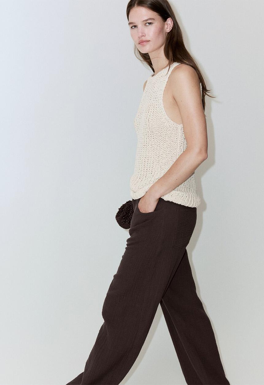 MANGO - Trousers calella - dark brown