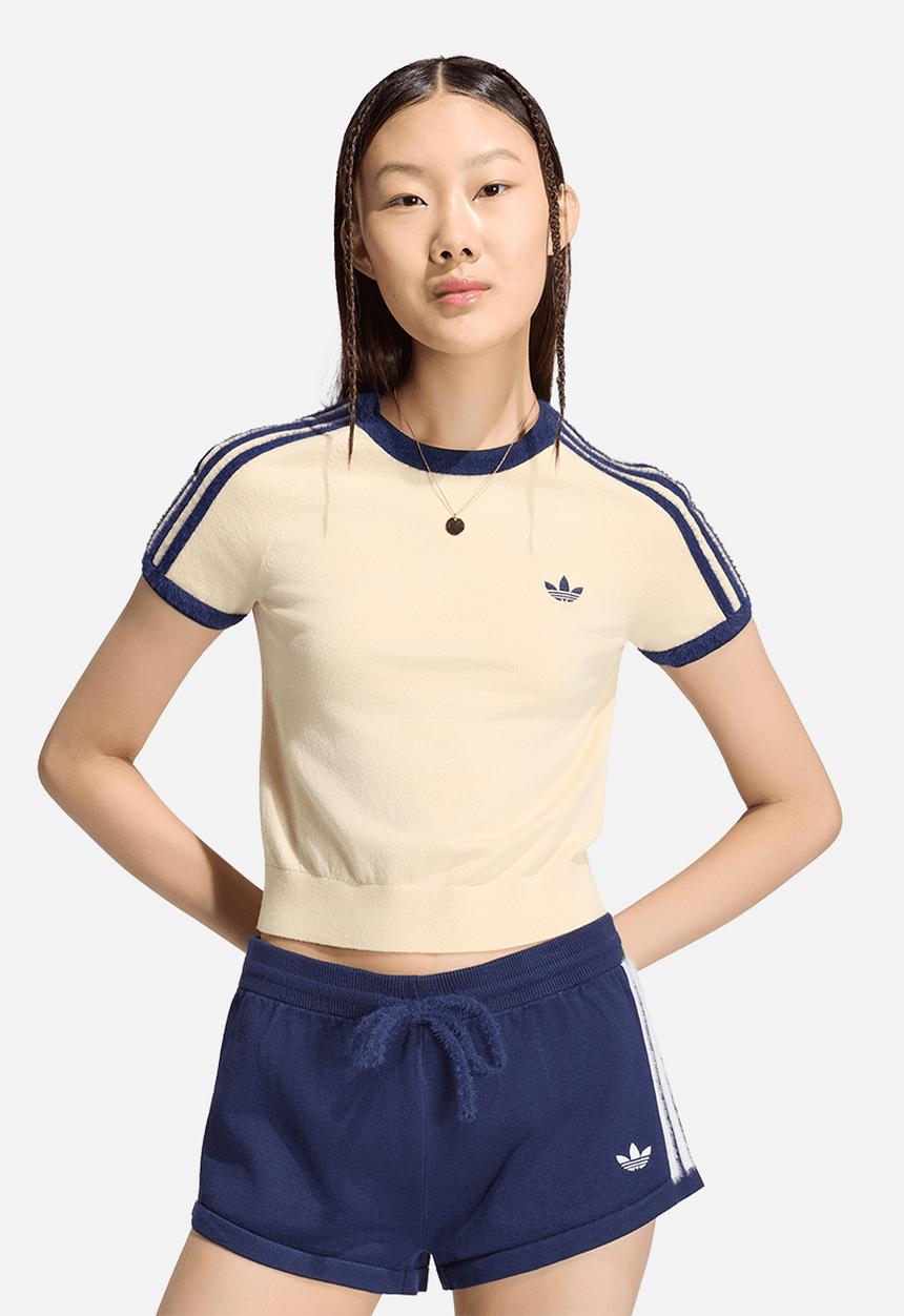 adidas Originals - Knit Tee - Warm Vanilla/Night Indigo