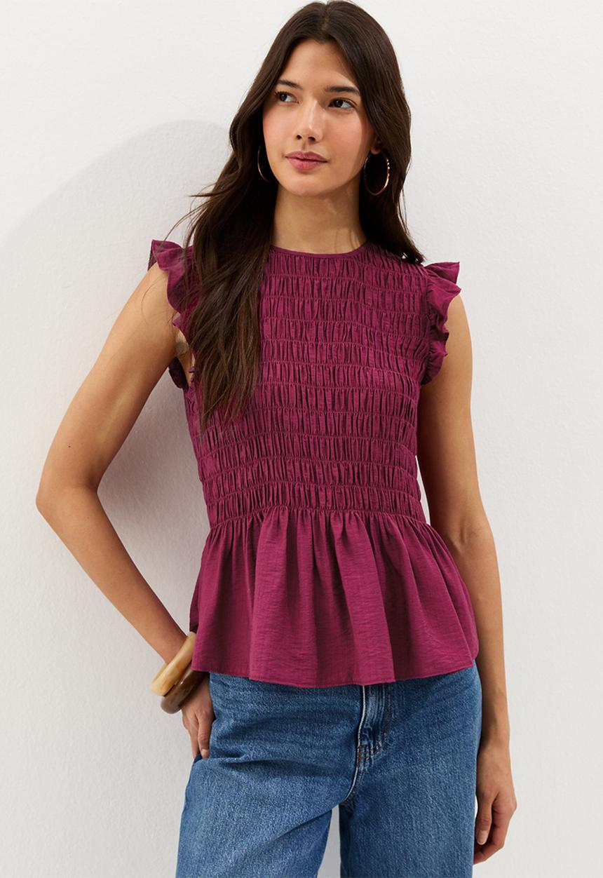 New Look - K phoenix plain shirred top - pink