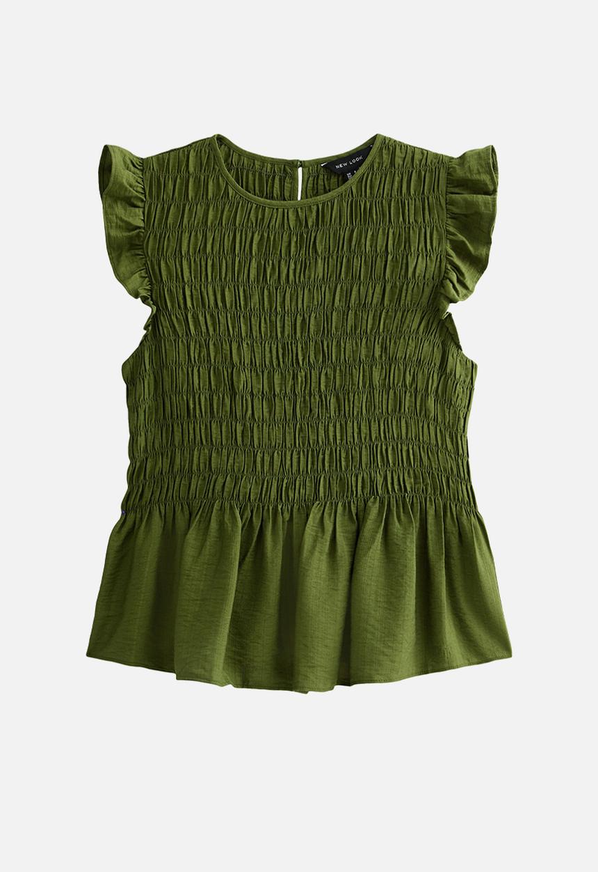 New Look - K phoenix plain shirred top - green