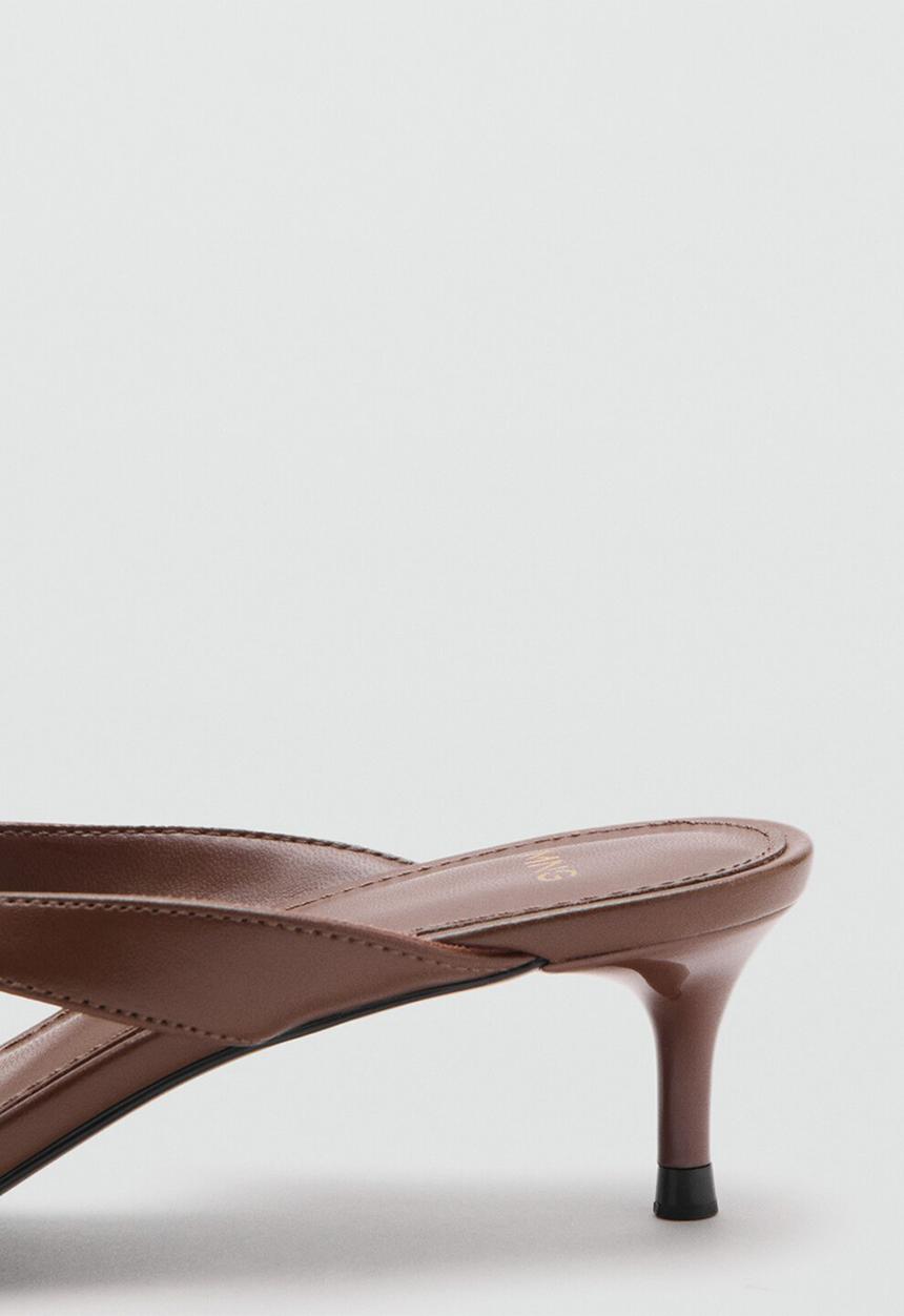 MANGO - Back open toe mule - dark brown
