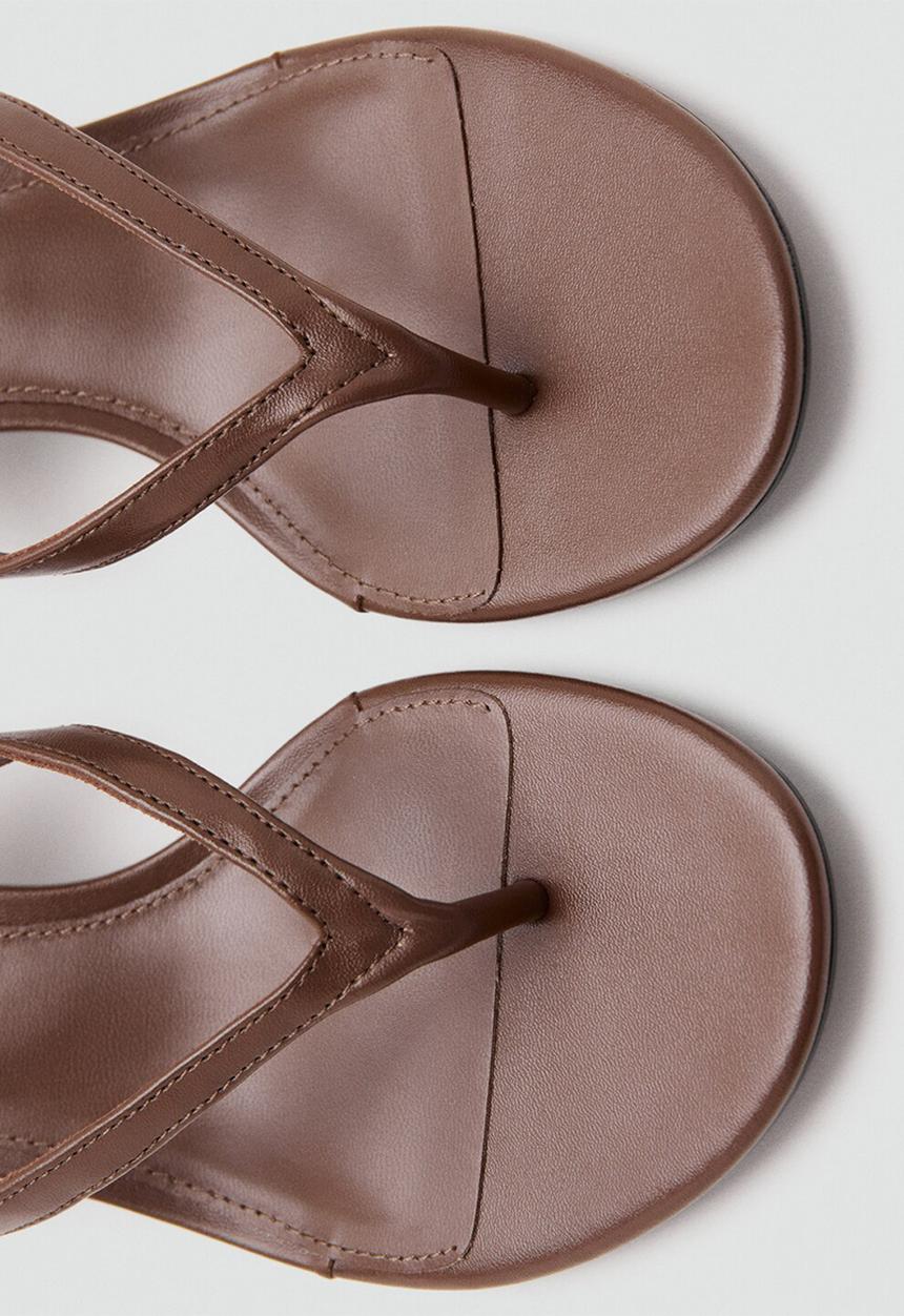 MANGO - Back open toe mule - dark brown