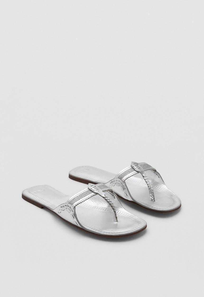 MANGO - Felice t-bar slide - silver