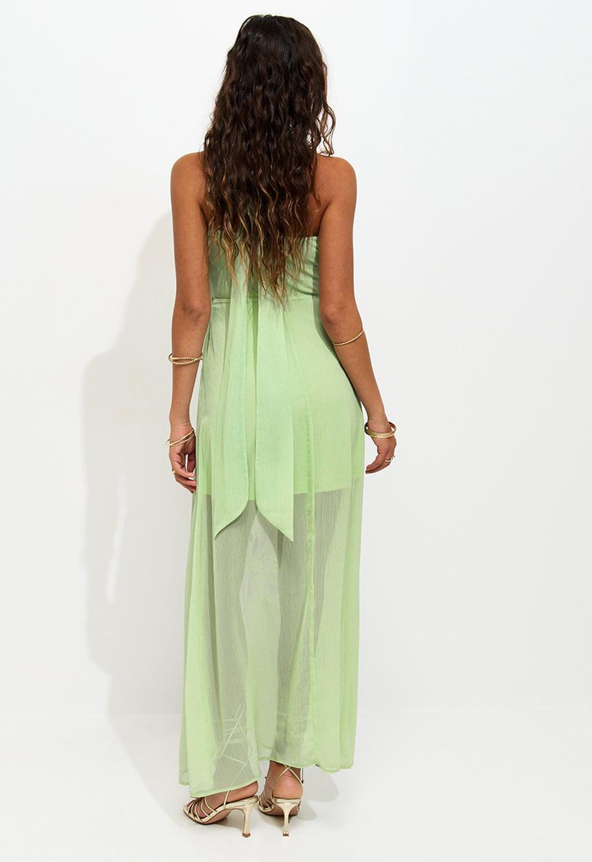 New Look - Lotus cowl neck halter midi dress - green