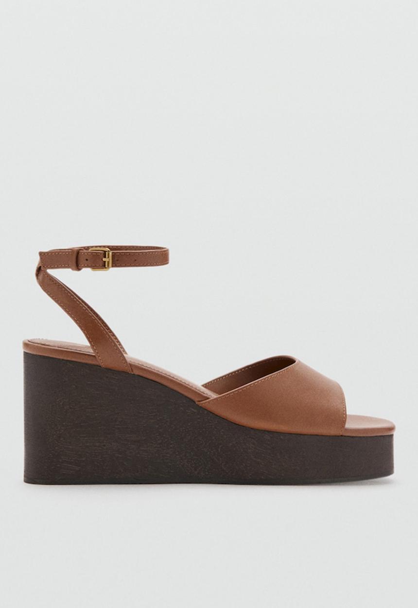 MANGO - Reno open toe ankle strap - medium brown