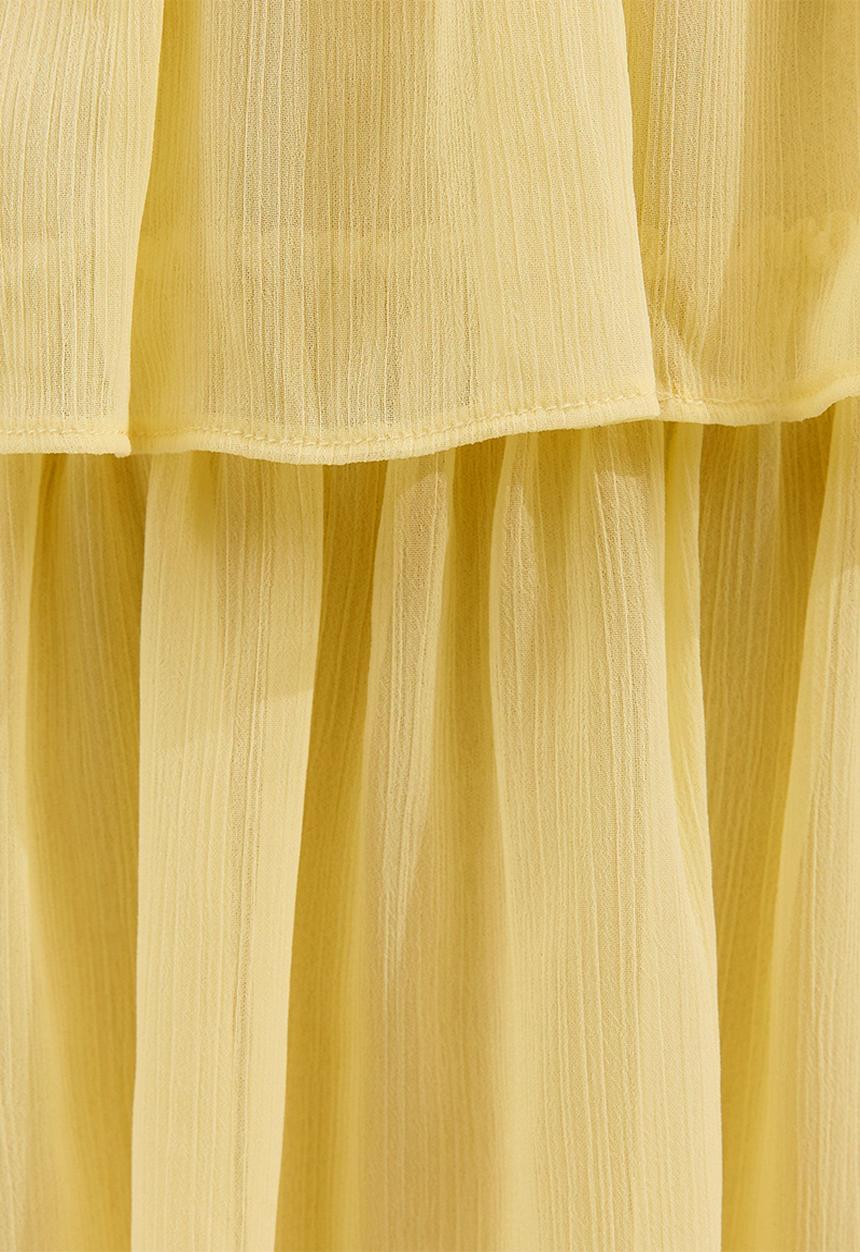 New Look - Tiered chiffon cami midi dress - pale yellow