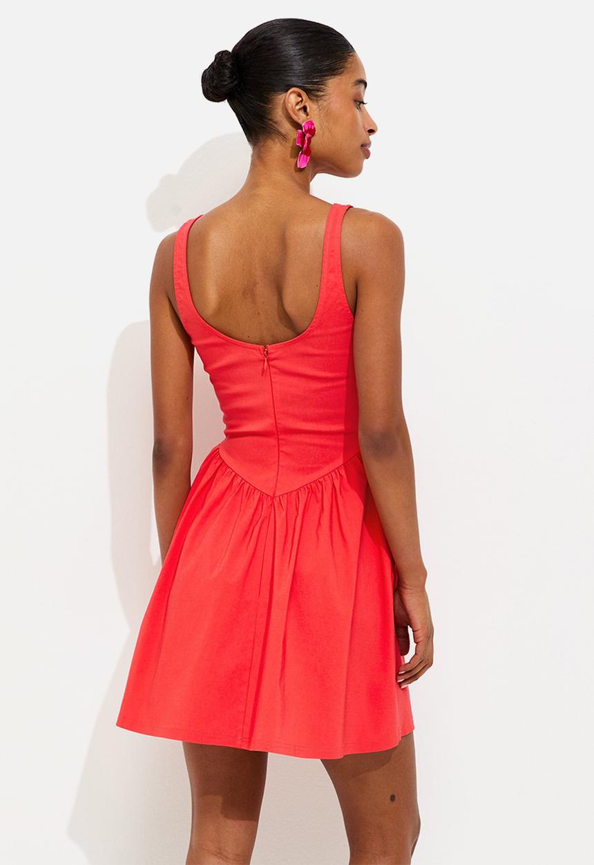 New Look - Beng strappy v-shaped waist mini dress - red