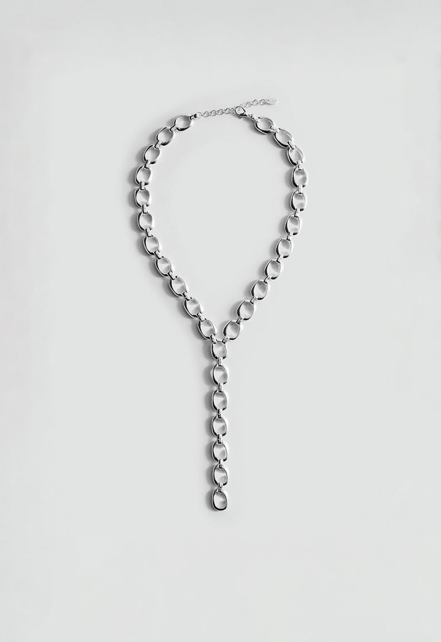 MANGO - Jade Necklace - Silver