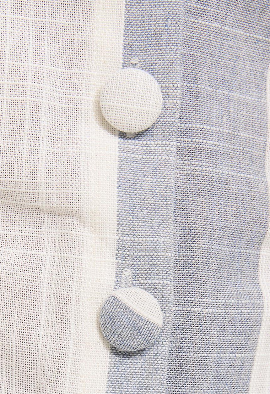 New Look - Sailor stripe button up mini dress - cream & blue