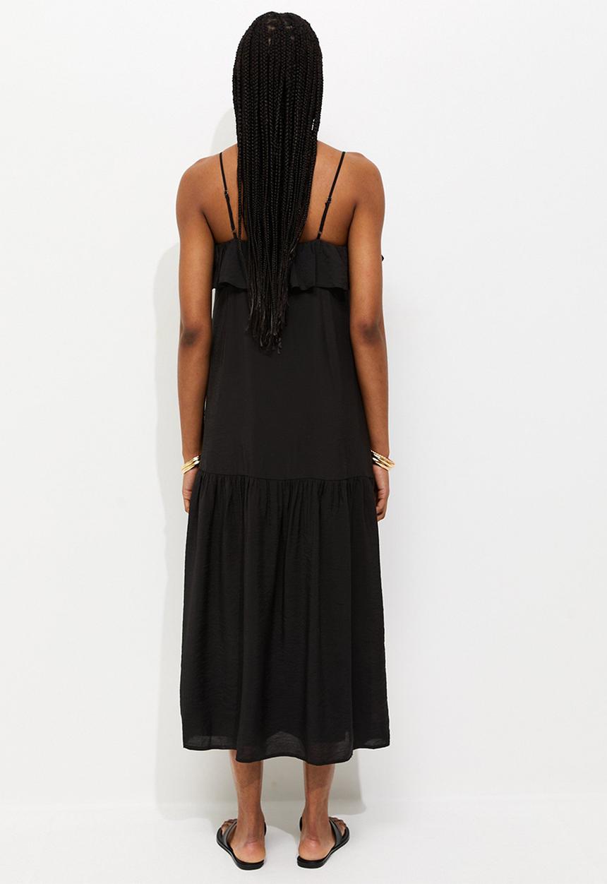 New Look - Ruby ruffle cami midi dress - black