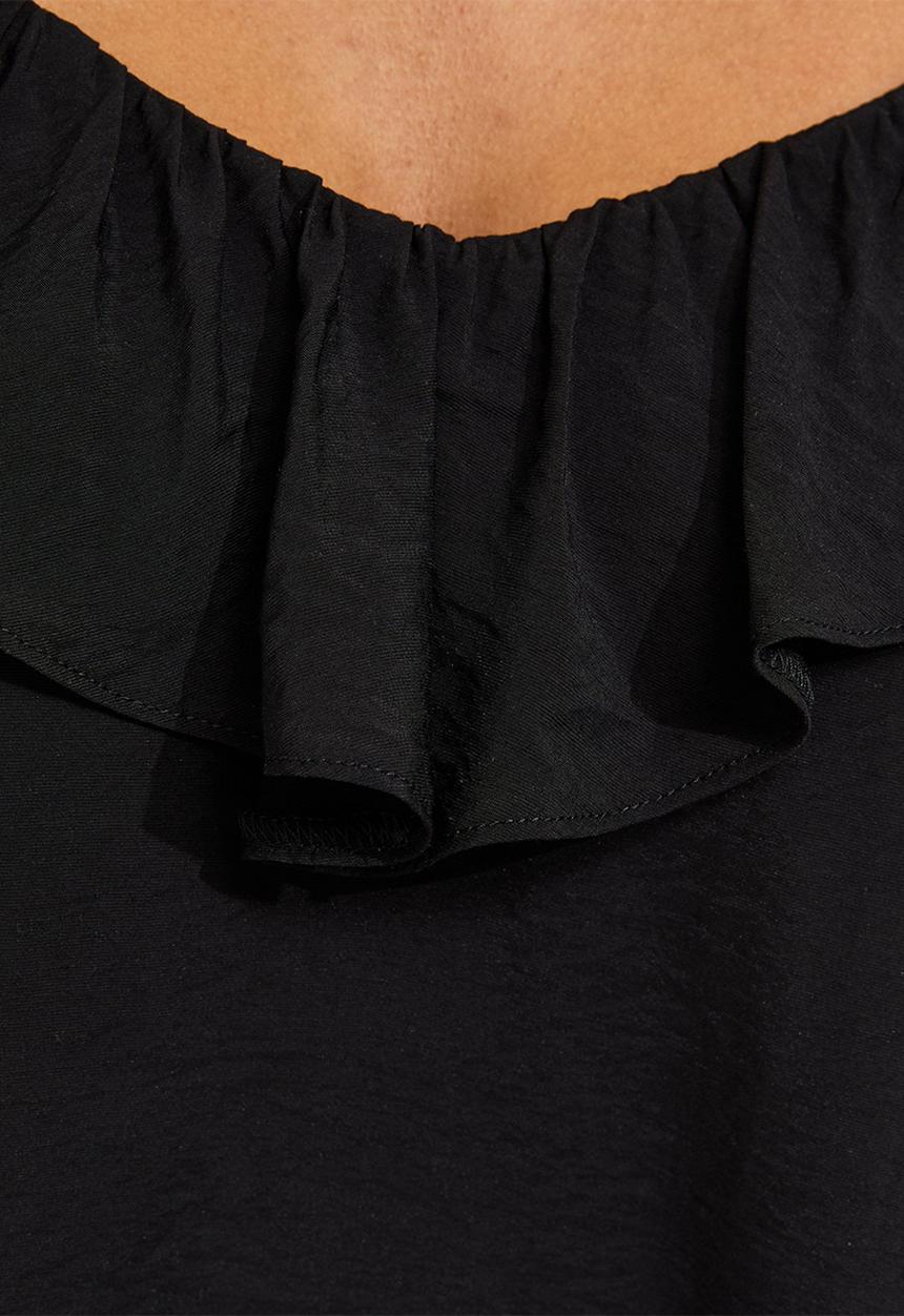 New Look - Ruby ruffle cami midi dress - black