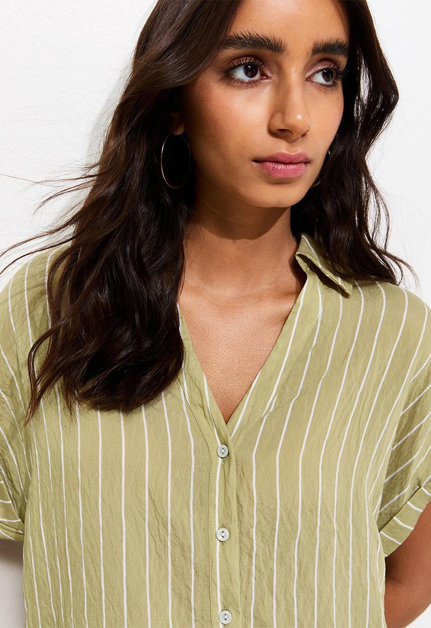 New Look - Jim steph stripe shirt - green