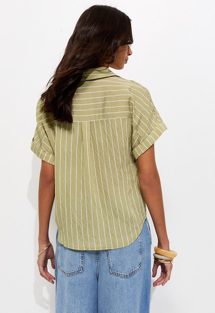 New Look - Jim steph stripe shirt - green