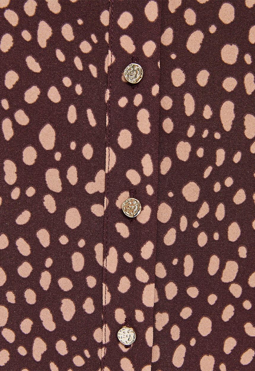 New Look - Relaxed Spot Print Short Sleeve Shirt - Brown