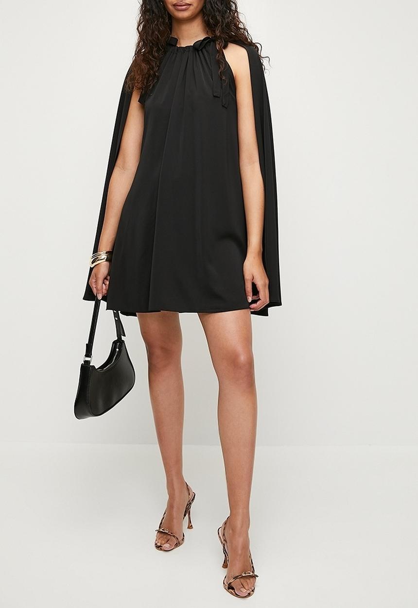 MILLA - Cape sleeve mini dress - black